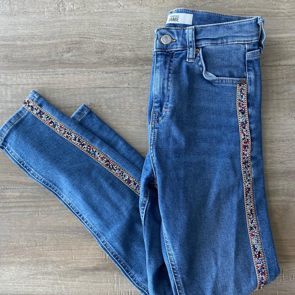Topshop embellished jeans